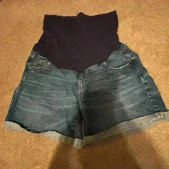 Indigo Blue Denim - Maternity shorts XS